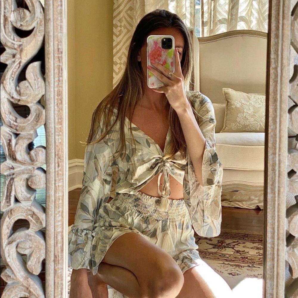 Surf Gypsy Neutral Waves Cut-Out Romper